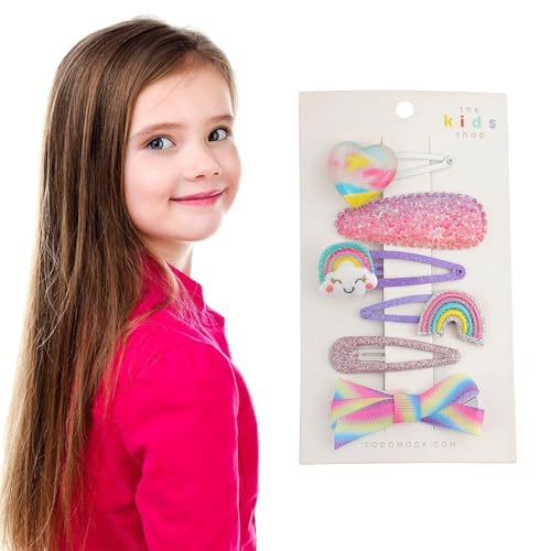 Canollo 6 Stück Haarspangen Mädchen Set, Glänzend Bunte Haarclips, Haarspangen Kinder Set, Glitzer Mädchenschmuck, Niedliche Haarschmuck für Kleinkinder Kinder Mädchen Frauen(Regenbogen) von Canollo