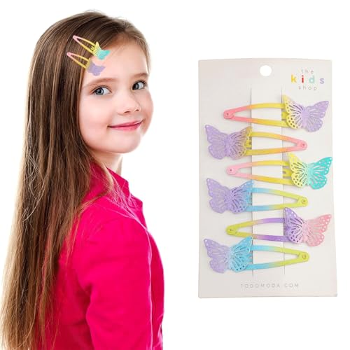 Canollo 6 Stück Haarspangen Mädchen Set, Glänzend Bunte Haarclips, Haarspangen Kinder Set, Glitzer Mädchenschmuck, Niedliche Haarschmuck für Kleinkinder Kinder Mädchen Frauen(Schmetterling) von Canollo