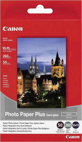 Canon Fotopapier Photo Paper Plus Semi-gloss SG-201 1686B015 10 x 15cm 260 g/m² 50 Blatt von Canon