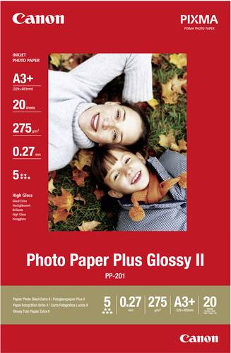 Canon Photo Paper Plus Glossy II PP-201 2311B021 Fotopapier DIN A3+ 265 g/m² 20 Blatt Glänzend von Canon