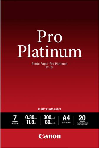 Canon Photo Paper Pro Platinum PT-101 2768B016 Fotopapier DIN A4 300 g/m² 20 Blatt Hochglänzend von Canon