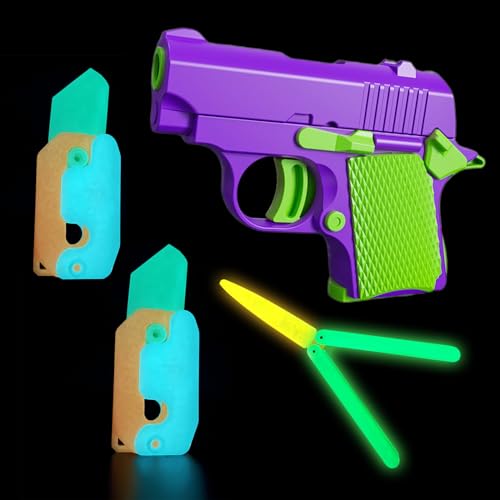 Fidget Toy Pistole, 4 Stück 3D Printed Mini Gun Toy, Figity Spin Fingerspiele, Rettich Knife Toy, Sensory Toys Stress Relief Toy, Anti Stress Figit Spielzeug, Teenager Erwachsene Kinder Fidget Toy Pistole, 4 Stück 3D Printed Mini Gun Toy, Figity Spin Fingerspiele, Rettich Knife Toy, Sensory Toys Stress Relief Toy, Anti Stress Figit Spielzeug, Teenager Erwachsene Kinder von Canzoon