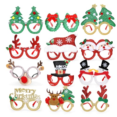 12 Stück Weihnachtsbrille,Kreative Weihnachtsbrille Set,Weihnachtsfeier Deko Brille,Weihnachtsbrillen Erwachsene und Kinder,Kopfschmuck Weihnachten für Christmas Party 12 Stück Weihnachtsbrille,Kreative Weihnachtsbrille Set,Weihnachtsfeier Deko Brille,Weihnachtsbrillen Erwachsene und Kinder,Kopfschmuck Weihnachten für Christmas Party von Capaneus