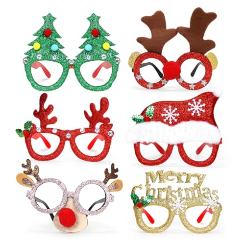 Capaneus 6 Stück Weihnachtsbrille,Kreative Weihnachtsbrille Set,Weihnachtsfeier Deko Brille,Weihnachtsbrillen Erwachsene und Kinder,Kopfschmuck Weihnachten für Christmas Party Capaneus 6 Stück Weihnachtsbrille,Kreative Weihnachtsbrille Set,Weihnachtsfeier Deko Brille,Weihnachtsbrillen Erwachsene und Kinder,Kopfschmuck Weihnachten für Christmas Party von Capaneus