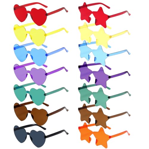14 Stück Stern Herz Sonnenbrille, Partybrillen Herz Stern, Party Sonnenbrille Kinder Erwachsene, Party Sonnenbrillen Set für Party Zubehör, Foto Requisiten, Geburtstag, Fasching, Karneval 14 Stück Stern Herz Sonnenbrille, Partybrillen Herz Stern, Party Sonnenbrille Kinder Erwachsene, Party Sonnenbrillen Set für Party Zubehör, Foto Requisiten, Geburtstag, Fasching, Karneval von Capaneus