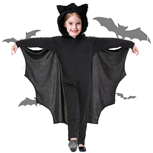Capaneus Fledermaus Kostüm Kinder, Fledermauskostüm Vampir Mädchen Junge, Fledermausflügel Vampir, Fledermaus-Kostüm für Halloween Fasching Karneval von Capaneus