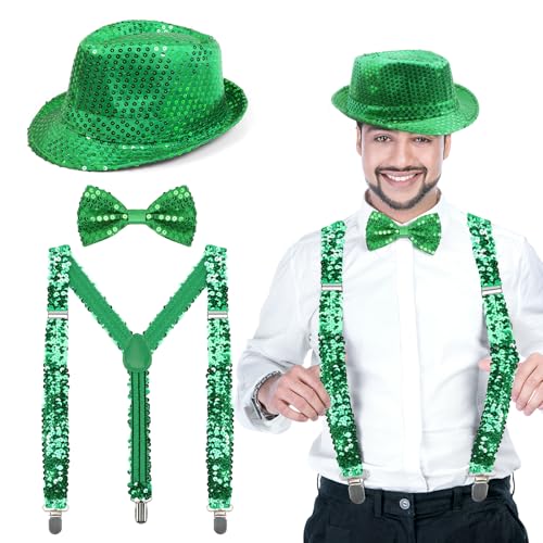 Glitzer Outfit Herren, Glitzer Kostüm, Silvester Herren Outfit, Pailletten Kostüm mit Glitzer Fliege, Glitzer Hut, Glitzer Hosenträger, Glitzer Accessoires Männer für Karneval, Halloween, Mottoparty Glitzer Outfit Herren, Glitzer Kostüm, Silvester Herren Outfit, Pailletten Kostüm mit Glitzer Fliege, Glitzer Hut, Glitzer Hosenträger, Glitzer Accessoires Männer für Karneval, Halloween, Mottoparty von Capaneus
