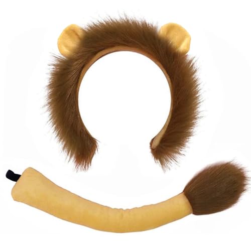 Capaneus Löwenkostüm Set, Löwen Haarreif mit Ohren Mähne, Schwanz Löwen, Stirnband Ohren Löwe, Accessoire Löwen Kostüm für Karneval Cosplay Fasching Halloween Capaneus Löwenkostüm Set, Löwen Haarreif mit Ohren Mähne, Schwanz Löwen, Stirnband Ohren Löwe, Accessoire Löwen Kostüm für Karneval Cosplay Fasching Halloween von Capaneus