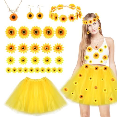 Capaneus 25 PCS Sonnenblumen Kostüm Damen,Karneval Kostüm Damen,Sonnenblumen Gelber Tüllrock Damen,Sonnenblumen Deko,Sonnenblumen Haarreif,Ohrringe,Halsketten,Kostüm Sonnenblume für Karneval Capaneus 25 PCS Sonnenblumen Kostüm Damen,Karneval Kostüm Damen,Sonnenblumen Gelber Tüllrock Damen,Sonnenblumen Deko,Sonnenblumen Haarreif,Ohrringe,Halsketten,Kostüm Sonnenblume für Karneval von Capaneus