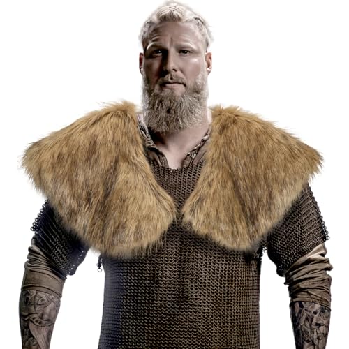 Capaneus Viking Kunstfell Kragen, Wikinger Fell Schal, Mittelalter Umhang Pelz Herren, Wikinger Kostüm Accessoire für Halloween Karneval Cosplay Thema Party Capaneus Viking Kunstfell Kragen, Wikinger Fell Schal, Mittelalter Umhang Pelz Herren, Wikinger Kostüm Accessoire für Halloween Karneval Cosplay Thema Party von Capaneus