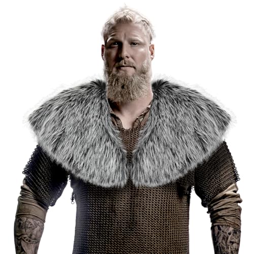 Capaneus Viking Kunstfell Kragen, Wikinger Fell Schal, Mittelalter Umhang Pelz Herren, Wikinger Kostüm Accessoire für Halloween Karneval Cosplay Thema Party Capaneus Viking Kunstfell Kragen, Wikinger Fell Schal, Mittelalter Umhang Pelz Herren, Wikinger Kostüm Accessoire für Halloween Karneval Cosplay Thema Party von Capaneus
