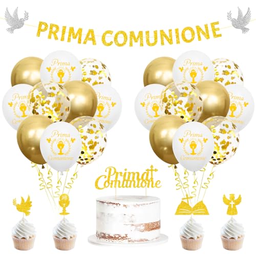Kommunion Deko, Kommunion Luftballons Weiss Gold Kommunion Deko, Kommunion Luftballons Weiss Gold von Capaneus