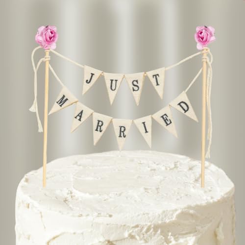 Cake Topper Hochzeit Vintage, Just Married Tortendeko, Hochzeitstorte Deko, Just Married Girlande Cake Topper, Kuchendeko Hochzeit, Just Married Tortenstecker Cake Topper Hochzeit Vintage, Just Married Tortendeko, Hochzeitstorte Deko, Just Married Girlande Cake Topper, Kuchendeko Hochzeit, Just Married Tortenstecker von Capaneus