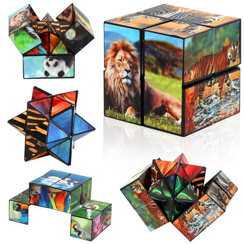 Tierwürfel Zauberwürfel, Infinity Cube, Anti Stress Würfel IQ Puzzle, Unendlichkeitswürfel Zappelspielzeug, Magic Cube, Zauberwurfel Spiele, Geschenkideen ab 6 7 8 9 10 11 Jahre Jungen Mädchen von Capaneus