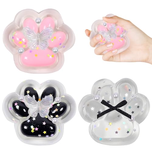 3 Stück Cat Paw Squishy, Katzenpfoten Squishy, Squishy Pfote, Sensorisches Spielzeug Pfoten, Antistress Spielzeug, Katzenpfoten Quetschspielzeug für Kinder Erwachsene Anti Stress und Angst Relief von Capgoost