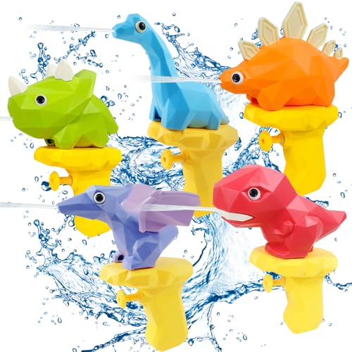 Wasserpistole Kinder, 5 Stück Dinosaurier Wasserpistole, Wasserspritzpistole Klein, Wasserpistole Spielzeug, Mini Spritzpistole Kinder, Water Gun Wasserpistole für Pool Garten Strände Sommer von Capgoost
