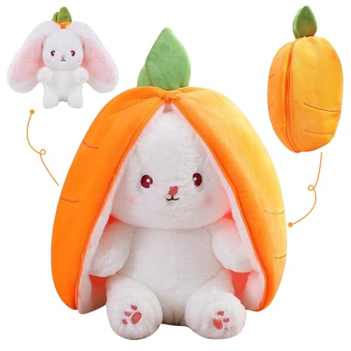 Osterhase Plüschtier, 20CM Hase Verstecken, Karotten Hase Kuscheltier, Kawaii Hase Stofftier, Flip Plüsch Spielzeug, Weiches Plüsch Kaninchen, Kuscheltier Osterhase Puppe Ostergeschenke für Kinder von Capgoost