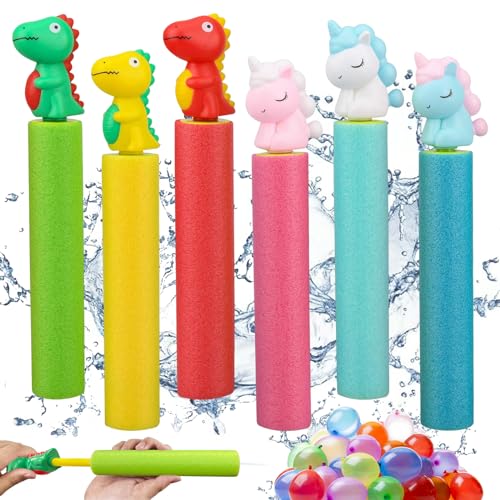Wasserpistolen Kinder, 6 Stück Wasserspritze mit 100 Wasserbomben Luftballons, Wasserpistolen Schaumstoff, Wassergewehr Wasserspritze Schaum, Watergun Wasserspritzpistole für Strand Pool Outdoor Wasserpistolen Kinder, 6 Stück Wasserspritze mit 100 Wasserbomben Luftballons, Wasserpistolen Schaumstoff, Wassergewehr Wasserspritze Schaum, Watergun Wasserspritzpistole für Strand Pool Outdoor von Capgoost