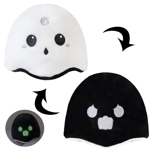Halloween Kuscheltier, 10 CM Geist Kuscheltier, Wendbares Geist Plüschtier, Luminous Halloween Plüschtier, Geisterhäuser Deko, Süße Spielzeug Kuscheltiere Dekoration Plush Toy für Kinder Geschenk von Capgoost