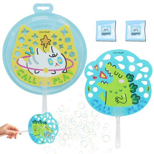 Seifenblasen Set, 2 Stück Seifenblasen Kinder, Seifenblasen Zubehör, Kreativer Blasenfächer, Seifenblasen Bubbles, Seifenblasen Stab Seifenblasen Blase für Sommer Indoor Outdoor Bubble Maker Spiele(A) von Capgoost