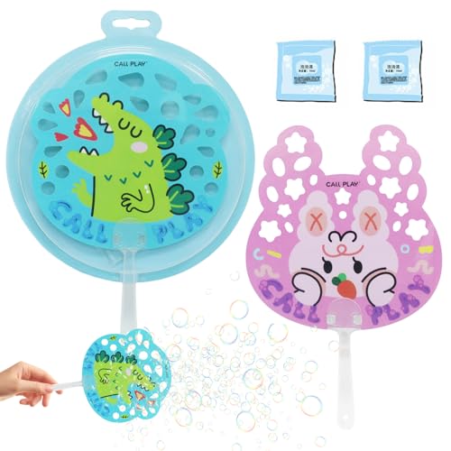 Seifenblasen Set, 2 Stück Seifenblasen Kinder, Seifenblasen Zubehör, Kreativer Blasenfächer, Seifenblasen Bubbles, Seifenblasen Stab Seifenblasen Blase für Sommer Indoor Outdoor Bubble Maker Spiele(B) von Capgoost