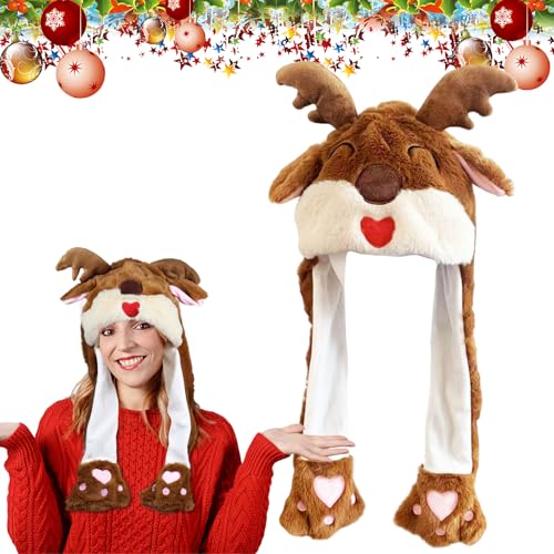 Weihnachtsmütze Plüsch, Lustige Nikolausmütze, Weihnachtsmütze Beweglicher Ohren, Weihnachts Mütze Plüsch, Weihnachtsmann Mütze mit Beweglichen Ohren, Christmas Hat, Santa Hat für Erwachsene Kinder(C) Weihnachtsmütze Plüsch, Lustige Nikolausmütze, Weihnachtsmütze Beweglicher Ohren, Weihnachts Mütze Plüsch, Weihnachtsmann Mütze mit Beweglichen Ohren, Christmas Hat, Santa Hat für Erwachsene Kinder(C) von Capgoost