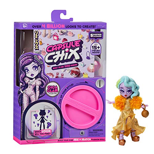 Capsule Chix – Giga Glam, 11,5 cm kleines Püppchen mit Kapselmaschine für Auspack-Spaß und Kleidern und Accessoires zum Kombinieren 36316 von COBI