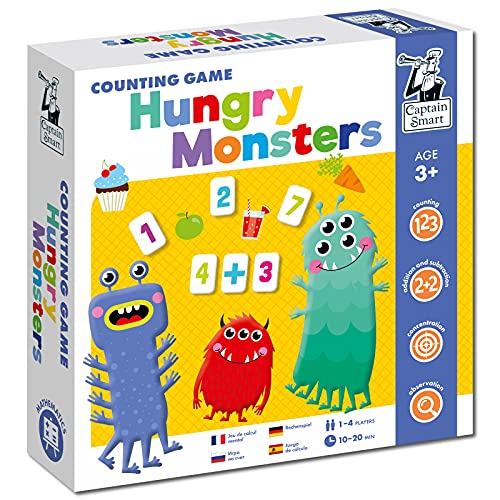Captain Smart Lernspiel für Kinder, Hungrige Monster Mathe, Zahlen, Addieren & Subtrahieren Brettspiel für 3 Jahre alte Jungen & Mädchen 1-4 Spieler Lernspielzeug, Geschenk für Kinder 3 Jahre Captain Smart Lernspiel für Kinder, Hungrige Monster Mathe, Zahlen, Addieren & Subtrahieren Brettspiel für 3 Jahre alte Jungen & Mädchen 1-4 Spieler Lernspielzeug, Geschenk für Kinder 3 Jahre von Captain Smart