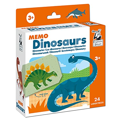 Captain Smart Lernspiel für Kinder, Memo Dinosaurier | Spiel für 3 Jahre alte Jungen & Mädchen | 2+ Spieler | Puzzle, Lernspielzeug, Geschenk für Kinder 3-9 Jahre von Captain Smart