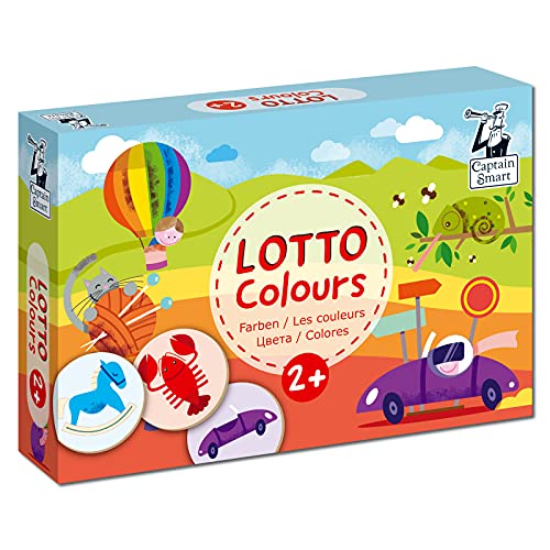 Captain Smart Memory-Spiel, Lotto Farben | Lernspiel für Kinder | Brettspiel für 2 Jahre alte Jungen & Mädchen (2+) | 1-6 Spieler | Beobachtungskarte, Lernspielzeug, Geschenk für Kinder von Captain Smart