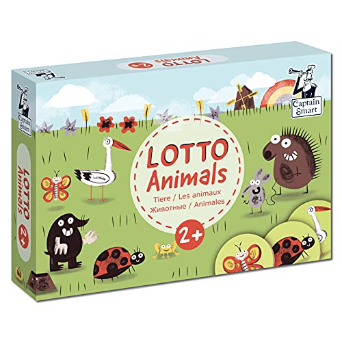 Captain Smart Memory-Spiel, Lotto Tiere | Haustiere, Wild, Insekten | Lernspiel für Kinder | Brettspiel für 2 Jahre alte Jungen & Mädchen (2+) | 1-6 Spieler | Lernspielzeug, Geschenk für Kinder von Captain Smart