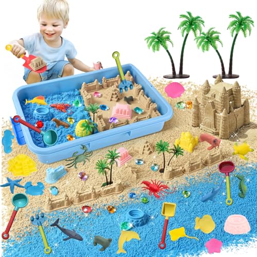 KinetischerSand – Magic Sand Set mit Spielsand, 12 Meerestiere, 10 Sandformen & Sandkasten mit Deckel, Magic Sand Spielzeug für Kinder ab 3 Jahren, Sensorisches Lernspielzeug für drinnen & draußen KinetischerSand – Magic Sand Set mit Spielsand, 12 Meerestiere, 10 Sandformen & Sandkasten mit Deckel, Magic Sand Spielzeug für Kinder ab 3 Jahren, Sensorisches Lernspielzeug für drinnen & draußen von CarPlusStudio