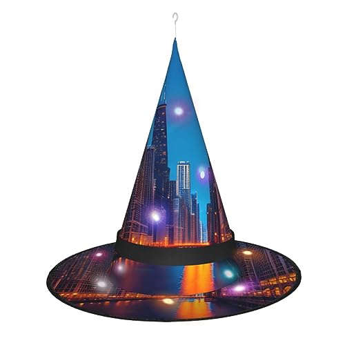 Chicago Night Witch Hat, tragbar und leicht, festliche Atmosphäre, perfekt für Partys, Halloween von CarXs