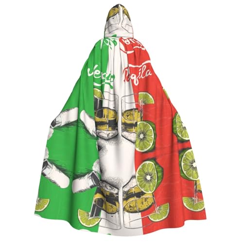 Mexiko Flagge und Tequila Unisex Kapuzenumhang - Ideal für Rollenspiele Kostüm Cosplay, Ostern, Karneval und Motto-Partys von CarXs