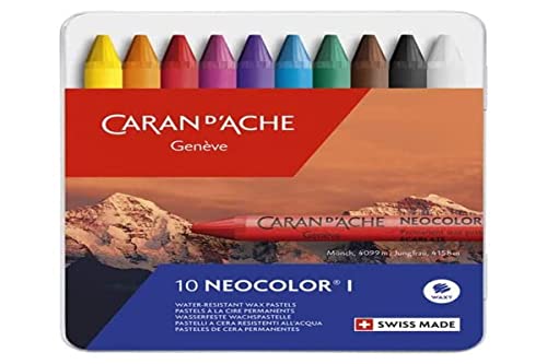 Caran d'Ache 7000.310 Neocolor Caran d´Ache Kreide Farben, Multi, 10 Stück (1er Pack) von Caran d'Ache