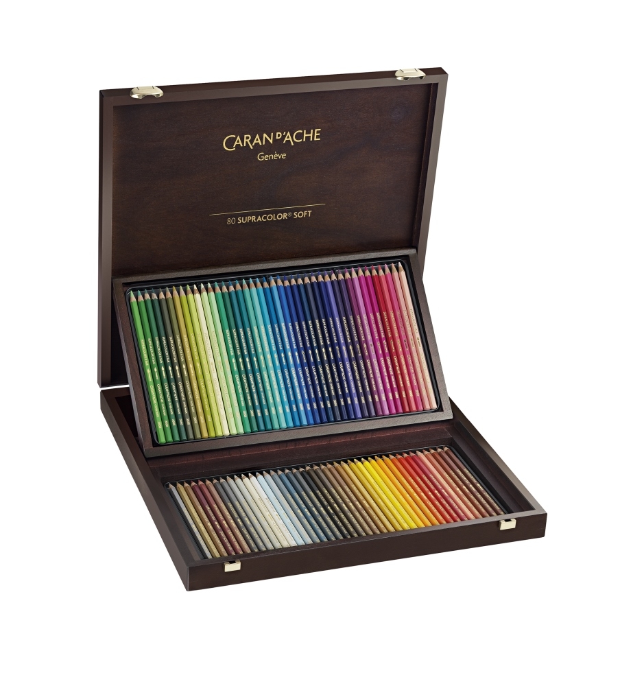 Caran d'Ache Buntstifte Supracolor® Soft Aquarelle im Holzkoffer 80 Stk. von Caran d'Ache