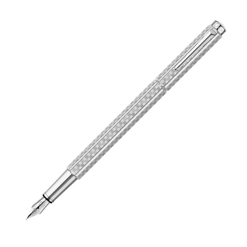Caran d'Ache Füllhalter Ecridor Damier Silbergrau M von Caran d'Ache
