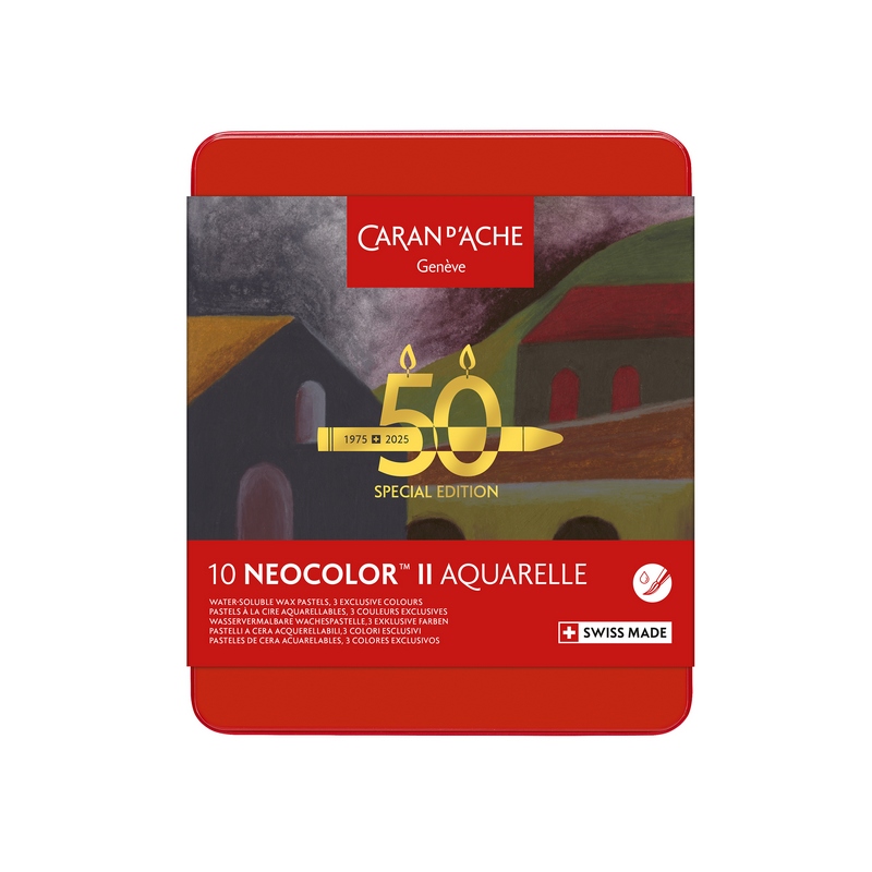 Caran d'Ache Künstlerkreide NEOCOLOR II Aquarelle Dark 10 Stk. - 50 Jahre Special Edition von Caran d'Ache