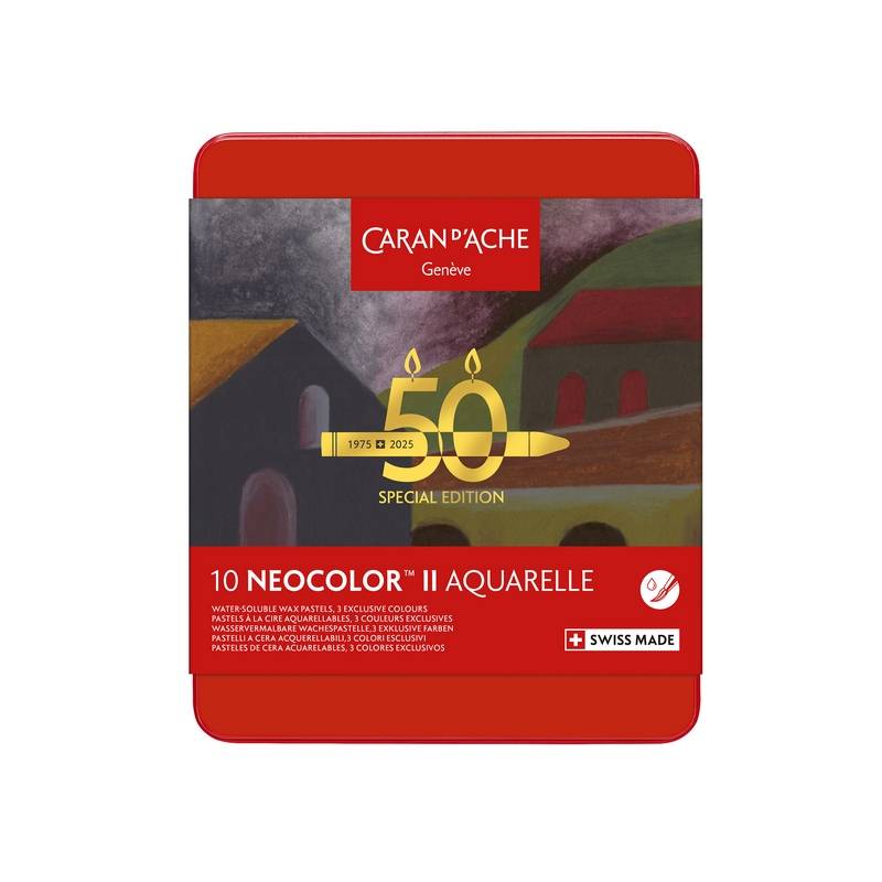 Caran d'Ache Künstlerkreide NEOCOLOR II Aquarelle Dark 10 Stk. - 50 Jahre Special Edition von Caran d'Ache