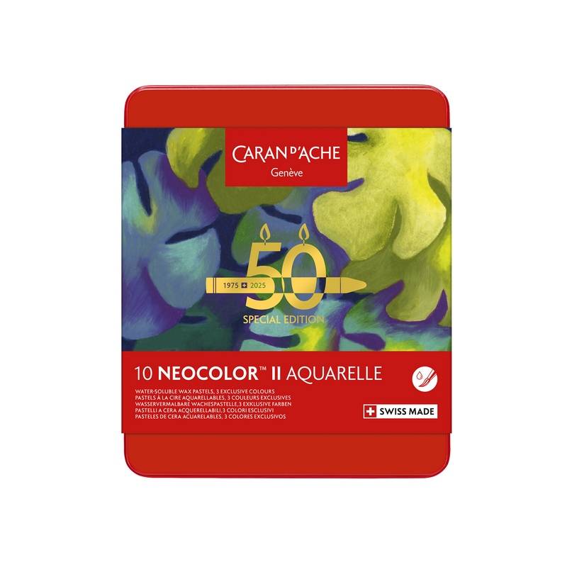 Caran d'Ache Künstlerkreide NEOCOLOR II Aquarelle Lush 10 Stk. - 50 Jahre Special Edition von Caran d'Ache