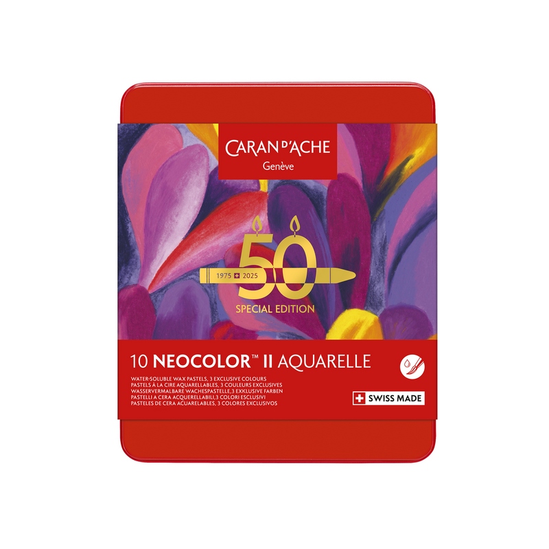 Caran d'Ache Künstlerkreide NEOCOLOR II Aquarelle Pop 10 Stk. - 50 Jahre Special Edition von Caran d'Ache