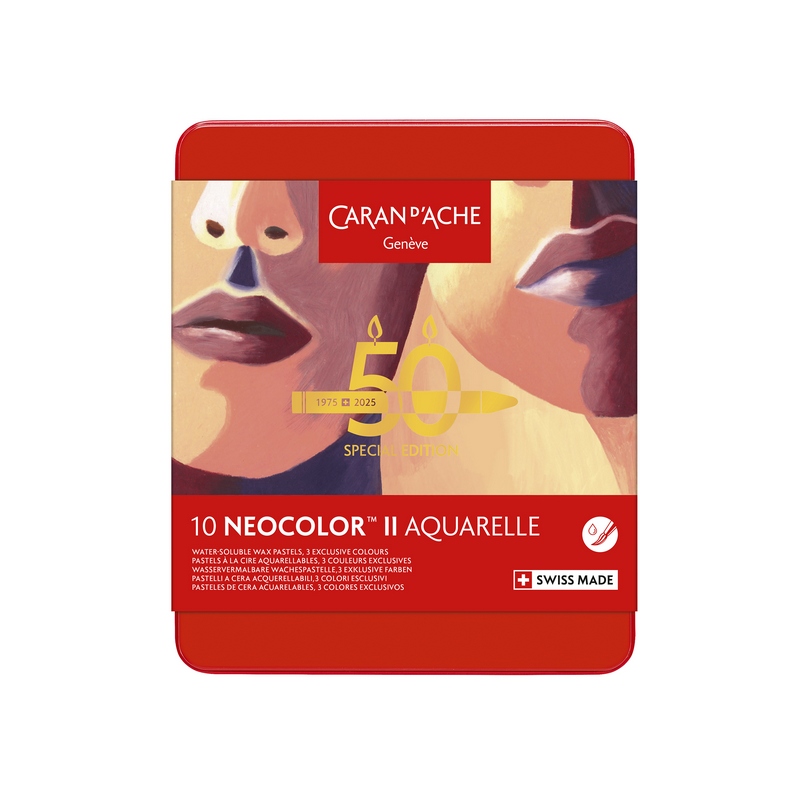Caran d'Ache Künstlerkreide NEOCOLOR II Aquarelle Portrait 10 Stk. - 50 Jahre Special Edition von Caran d'Ache