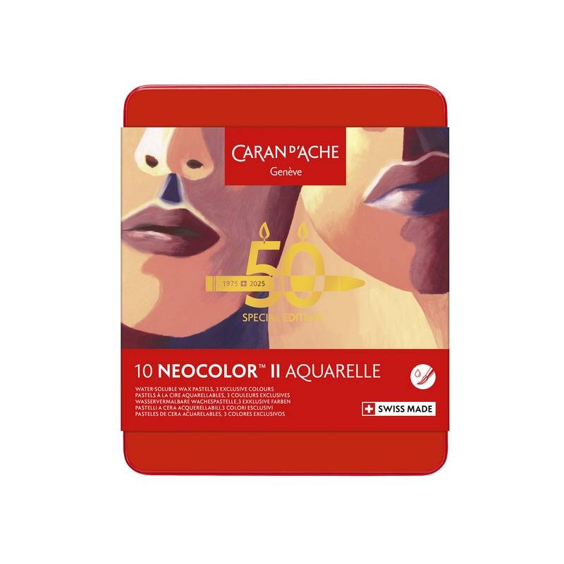 Caran d'Ache Künstlerkreide NEOCOLOR II Aquarelle Portrait 10 Stk. - 50 Jahre Special Edition von Caran d'Ache