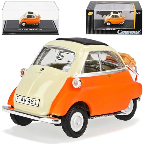 Cararama B*M*W Isetta 250 Orange Beige Weiss 1955-1962 mit Sockel und Vitrine 1/43 Modell Auto Cararama B*M*W Isetta 250 Orange Beige Weiss 1955-1962 mit Sockel und Vitrine 1/43 Modell Auto von Cararama