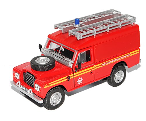Cararama Land R*o*v*e*r Defender Series III 109 Rot Fire and Rescue Service 1/43 Modell Auto mit individiuellem Wunschkennzeichen von Cararama