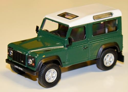 CARARAMA Land R*o*v*e*r Range Defender Kurz GrÜn Mit Vitirne Und Sockel 1/43 Modellauto Modell Auto von CARARAMA