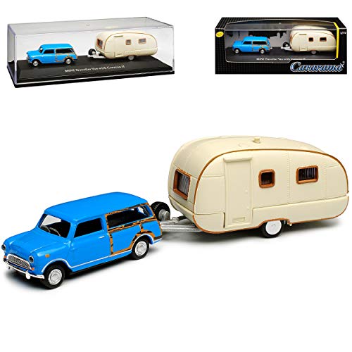 Cararama Mini Cooper Ur Modell Traveller Blau 1959-2000 mit Anhänger Caravan II 1/72 Modell Auto mit individiuellem Wunschkennzeichen Cararama Mini Cooper Ur Modell Traveller Blau 1959-2000 mit Anhänger Caravan II 1/72 Modell Auto mit individiuellem Wunschkennzeichen von Cararama