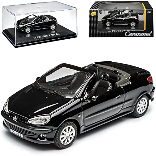 Cararama Peugeot 206 CC Cabrio Offen Schwarz 2000-2007 mit Sockel und Vitrine 1/43 Modell Auto mit individiuellem Wunschkennzeichen Cararama Peugeot 206 CC Cabrio Offen Schwarz 2000-2007 mit Sockel und Vitrine 1/43 Modell Auto mit individiuellem Wunschkennzeichen von Cararama