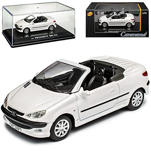 Cararama Peugeot 206 CC Cabrio Offen Weiss 2000-2007 mit Sockel und Vitrine 1/43 Modell Auto mit individiuellem Wunschkennzeichen Cararama Peugeot 206 CC Cabrio Offen Weiss 2000-2007 mit Sockel und Vitrine 1/43 Modell Auto mit individiuellem Wunschkennzeichen von Cararama