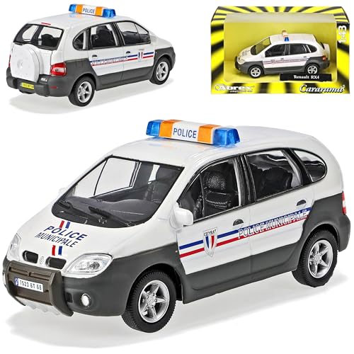 CARARAMA Renautl Megane Scenic Rx4 Rx 4 Polizei Police 1/43 Modell Auto Modellauto von CARARAMA